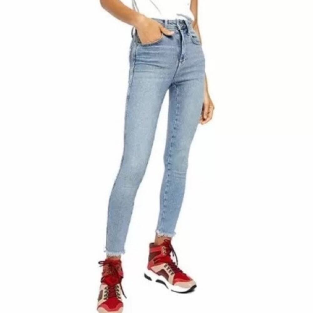 Free People Sierra Blue Raw High Rise Jeggings Sz 27 NWT